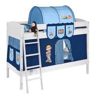 Idense White Wooden Ida Bunk Bed - Bob the Builder - With curtain and slats - Continental Single