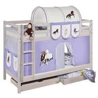 idense nelle whitewash bunk bed horses lilac with curtains and slats c ...