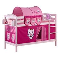 idense white wooden jelle bunk bed angel cat sugar with curtain and sl ...