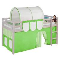 idense nelle whitewash midsleeper green with curtains and slats contin ...