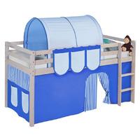 Idense Nelle Whitewash Midsleeper - Blue - With curtains and slats - Continental Single