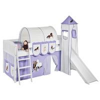 idense white wooden ida midsleeper horses lilac with slide tower curta ...