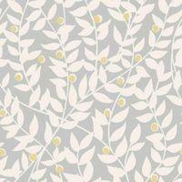 Ideco Home Ola Grey Leaf Mica Wallpaper