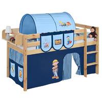 idense pine wooden jelle midsleeper bob the builder with curtain and s ...