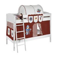 idense white wooden ida bunk bed pirate brown with curtain and slats c ...