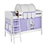 idense white wooden ida bunk bed lilac with curtain and slats continen ...