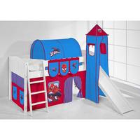 IDA Spiderman Children Bed In White With Tower And Curtains