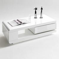 IDA Coffee Table In White High Gloss With Rotating Drawer