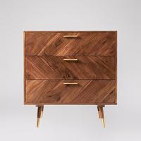 Ida Chest of Drawers in Acacia & Brass