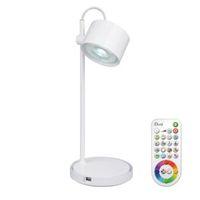 Idual Jasmine White Gloss Table Lamp with Remote
