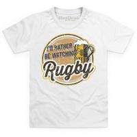 id rather be watching rugby light kids t shirt