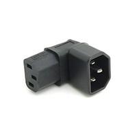 IEC Male C14 to Down Right Angled 90 Degrdd IEC Female C13 Power Extension Adapter