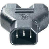 IEC adapter IEC C14 plug - IEC C13 socket , IEC C13 socket Black BKL Electronic 1 pc(s)
