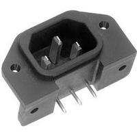 IEC connector C14 ATT.LOV.SERIES_POWERCONNECTORS 42R Plug, vertical mount Total number of pins: 2 + PE 10 A Black K & B