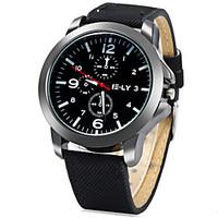 IE-LY Decorative Sub-dials Denim Band Quartz Watch for Men Wrist Watch Cool Watch Unique Watch