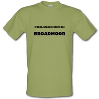 if lost please return to broadmoor male t shirt