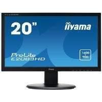 Iiyama ProLite E2083HD (19.5 inch) LED Backlit LCD Monitor 1000:1 250cd/m2 (1600x900) 5ms D-Sub/DVI-D (Black)