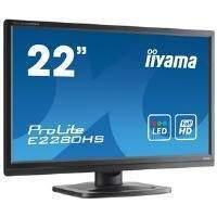 Iiyama ProLite E2280HS (21.5 inch) LED Backlit LCD Monitor 1000:1 250cd/m2 (1920 x1080) 5ms VGA/DVI/HDMI (Black)