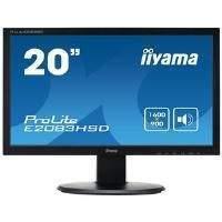 Iiyama ProLite E2083HSD (19.5 inch) LED Backlit LCD Monitor 1000:1 300cd/m2 (1600x900) 5ms D-Sub/DVI-D/Headphone (Black)