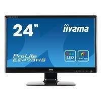 Iiyama ProLite E2473HS (23.6 inch) LED Backlit LCD Monitor 1000:1 300cd/m2 (1920x1080) 2ms D-Sub/DVI-D/HDMI/Headphone (Black)