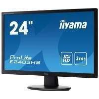Iiyama ProLite E2483HS (24 inch) LED Backlit LCD Monitor 1000:1 250cd/m2 (1920x1080) 2ms VGA/DVI/HDMI (Black)