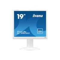 iiyama ProLite B1980SD-W1 19 1280x1024 5ms Height Adjustable DVI-D VGA White Monitor with Speakers
