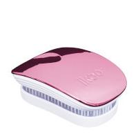 ikoo Pocket Hair Brush - White - Rose Metallic