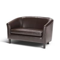 ikayaa contemporary tub shaped pu leather 2 seat sofa love seat couch  ...