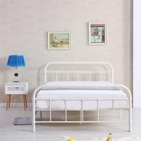 ikayaa contemporary metal platform bed frame with wood slats for fullq ...