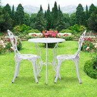 iKayaa 3PCS Outdoor Patio Garden Table & Chairs Set