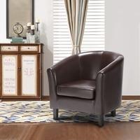 ikayaa pu leather armchair sofa w rubber wood legs