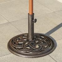 iKayaa 19.8LB Heavy Duty Patio Garden Umbrella Base Stand Cast Iron Anti-Rust Antique Copper Color