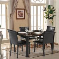 IKAYAA 5PCS Modern Kitchen Dining Room Table Chair Set for 4 Person Beautiful Marble-like Top Max 180kg Load Capacity