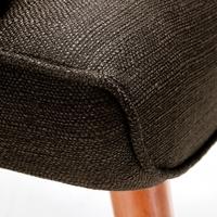 iKayaa Contemporary Linen Fabric Tufted Accent Chair Armchair Padded Living Room Club Chair Upholstered Wing Back Occasional Chair for Hotel Bedroom
