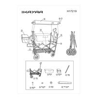 iKayaa Folding Utility Wagon W/ Canopy Collapsible Outdoor Camping Shopping Beach Wagon Sports Garden Cart
