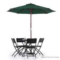ikayaa 27m wooden patio garden umbrella sun shade outdoor cafe beach p ...