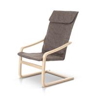 iKayaa Contemporary Reclining Bentwood Chair 286LB Capacity Natural Birch Wood Lounge Chair Comfortable Armchair