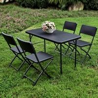 ikayaa 4ft folding camping picnic table portable outdoor garden coffee ...