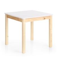 iKayaa Cute Wooden Kids Table Solid Pine Wood Square Toddler Children Activity Table for Playing Learning