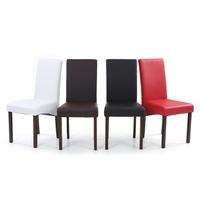 iKayaa 2PCS/Set of 2 Modern Faux Leather Dining Chairs Wood Frame Padded Kitchen Side Parson Chairs Breakfast Stools