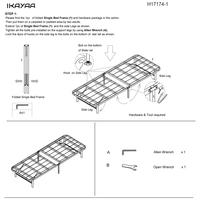 iKayaa Modern Heavy-duty Platform Metal Bed Frame Mattress Foundation Box Spring Replacement for Twin Sized Mattress (99*190cm) 200KG Capacity