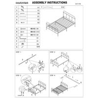 ikayaa high quality metal platform bed frame w wood slats for single s ...