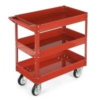 ikayaa 3 shelves steel tool cart 100kg capacity utility cart storage s ...