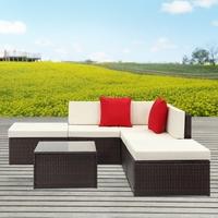 ikayaa 6pcs cushioned rattan outdoor patio furniture set garden wicker ...
