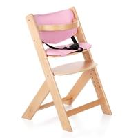 iKayaa Toddler Baby Wooden High Chair with Cushion Height Adjustable Beech Wood Highchairs for Kids Infant Feeding Dining Chair