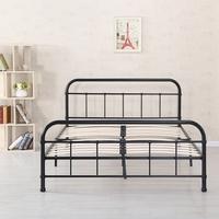 ikayaa contemporary metal platform bed frame with wood slats for fullq ...