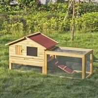 ikayaa 62 large outdoor wooden chicken coop waterproof solid wood rabi ...
