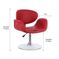 iKayaa Modern Ergonomic Adjustable PU Leather Salon Barber Chair Stool Padded Pneumatic Haidresser Chair