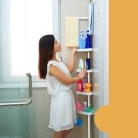 iKayaa Height Adjustable Metal Bathroom Corner Shower Caddy Organizer Bathtub Storage Shelf
