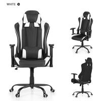 iKayaa Ergonomic Racing Style Gaming Office Chair Swivel Executive Computer Chair Bucket Seat W/ Recline Height & Armrest Adjustable Tilt Function + H